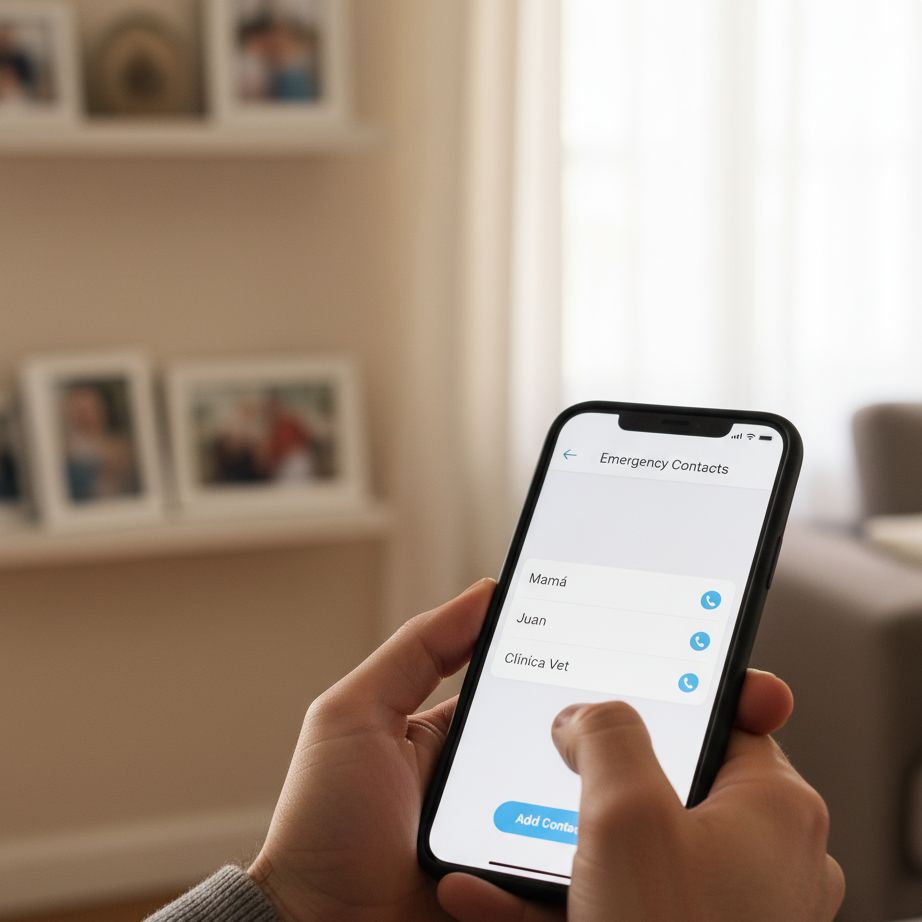 Añadiendo contactos de emergencia